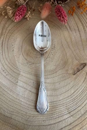 Cuillère à dessert – Personnalisation « Maman » & mini coeurs
